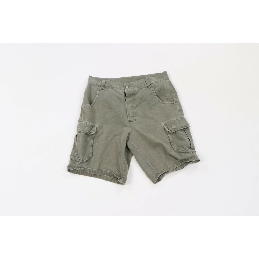Vintage 90s Blind Skateboards Mens 34 Faded Button Fly Cargo Shorts Green USA